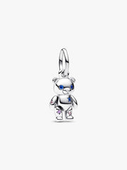 Movable Teddy Bear Dangle Charm Sterling silver
