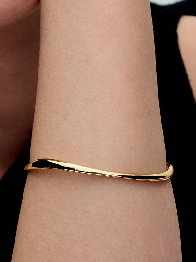 Organically Shaped Bangle 14k gold plating