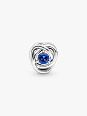 September Blue Eternity Circle Charm Sterling silver