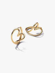 Organically Shaped Heart Hoop Earrings 14k gold plating