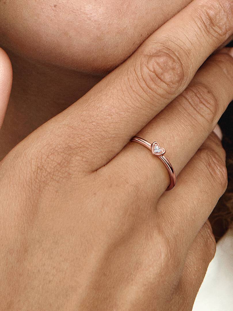 FINAL SALE - Radiant Heart Ring 14k rose gold plating