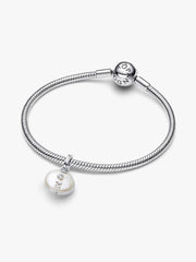 FINAL SALE - Treated Freshwater Cultured Baroque Pearl Mom Dangle Charm Sterling silver
