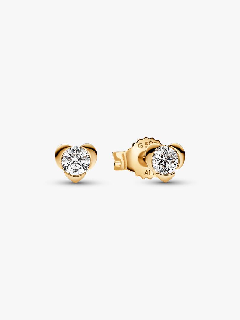 FINAL SALE - Pandora Talisman 14k Gold Lab-grown Diamond Heart Earrings 0.30 ct TW, 14k gold