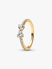 Sparkling Clear Bow Ring 14k gold plating