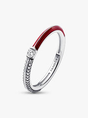 FINAL SALE - Pandora ME Pavé & Red Dual Ring Sterling silver