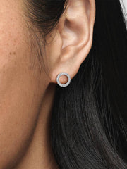 Sparkling Circle Stud Earrings Sterling silver