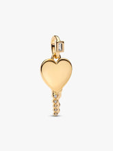 Engravable Heart Key Pendant 14k gold plating