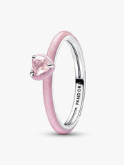 Pink Chakra Heart Ring Sterling silver