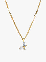 Gold-plated Sparkling Clear Butterfly Necklace and Earring Set 2 Quantity
