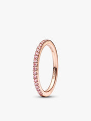Pink Sparkling Elevated Heart Ring Set 2 Quantity