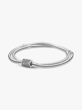Pandora Moments Double Wrap Barrel Clasp Snake Chain Bracelet/Necklace