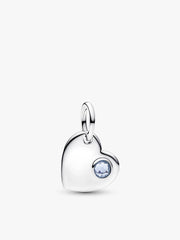 March Birthstone Heart Pendant Necklace 2 Quantity