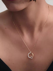 Pandora Infinite Lab-grown Diamond Pavé Circle Pendant Necklace 0.32 ct TW, 14k gold