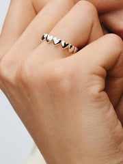 Row of Hearts Ring Sterling silver