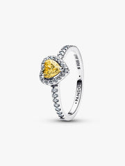Sparkling Elevated Heart Ring Sterling silver