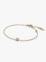 Pandora Era Bezel Lab-Grown Diamond Cluster Paperclip Chain Bracelet 0.10 ct TW, 14k gold