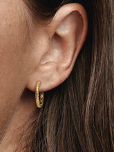 Pandora Moments Small Charm Hoop Earrings 14k gold plating