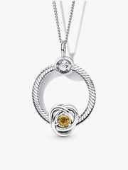 November Birthstone Eternity Circle O Pendant Set 3 Quantity
