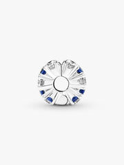 FINAL SALE - Clear & Blue Sparkling Clip Charm Sterling silver