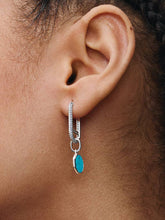 Turquoise-colored Engravable Mini Medallion Charm Sterling silver