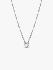 Pandora Era Bezel Sterling Silver Lab-grown Diamond Pendant Necklace 0.15 ct TW, Sterling silver