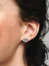 Sparkling Infinity Heart Stud Earrings Sterling silver