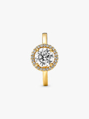 Sparkling Round Halo Ring 14k gold plating