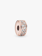 Clear Pavé Clip Charm 14k rose gold plating
