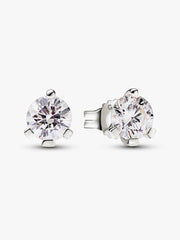FINAL SALE - Pandora Nova 14k White Gold Lab-grown Diamond Earrings 1.00 ct TW, 14k white gold