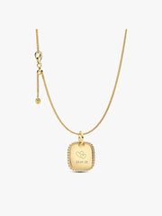 Engravable Sparkling Square Tag Pendant Necklace 2 Quantity