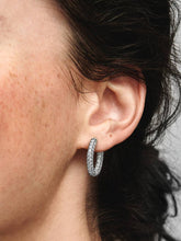 Pandora Timeless Pavé Single-row Hoop Earrings Sterling silver