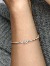 Sparkling Halo Tennis Bracelet 14k gold plating