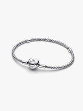 Heart Clasp Studded Chain Bracelet Sterling silver