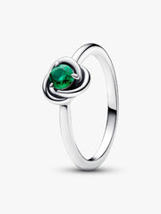 May Birthstone Eternity Circle Ring Sterling silver