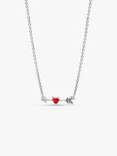 FINAL SALE - Arrow & Murano Glass Heart Necklace Sterling silver