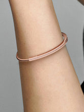 FINAL SALE - Pandora Signature I-D Pavé Bangle 14k rose gold plating