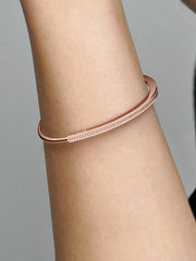 FINAL SALE - Pandora Signature I-D Pavé Bangle 14k rose gold plating