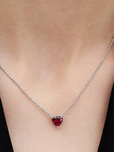 Sparkling Heart Halo Pendant Collier Necklace Sterling silver