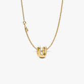 Letter U Charm Necklace 2 Quantity