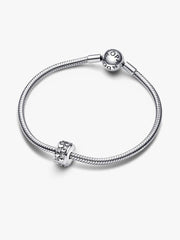 FINAL SALE - Infinite Hearts Sparkling Clip Charm Sterling silver