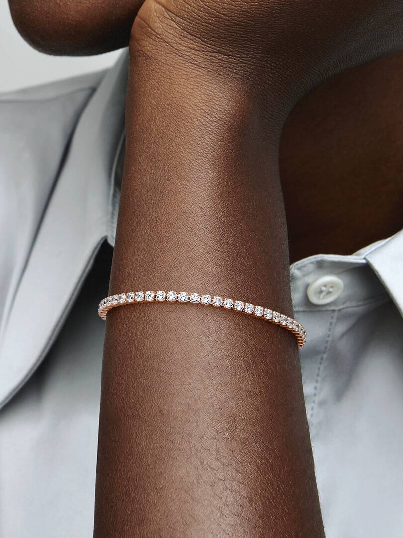 Sparkling Tennis Bracelet 14k rose gold plating