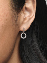Sparkling Double Hoop Earrings Sterling silver