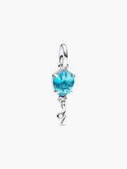FINAL SALE - Blue Murano Glass Balloon Dangle Charm Sterling silver