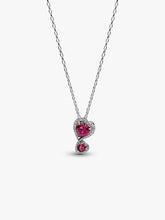 FINAL SALE - Red Halo Hearts Pendant Necklace Sterling silver