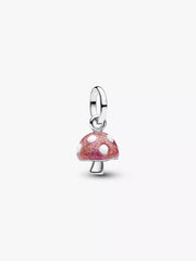 Glow-in-the-dark Mushroom Dangle Charm Sterling silver