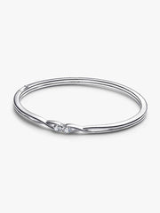 FINAL SALE - Pandora Infinite Sterling Silver Double-Facing Lab-grown Diamond Bangle 0.30 ct TW, Sterling silver