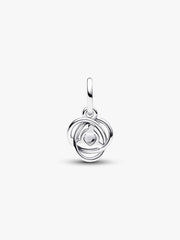 FINAL SALE - Clear Eternity Circle Dangle Charm Sterling silver