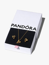 Golden Organic Heart Jewelry Gift Set 14k gold plating