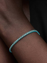 Blue Cord Snake Chain Bracelet Sterling silver