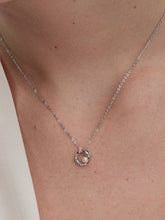 Organically Shaped Pavé Circle & Treated Freshwater Cultured Pearl Collier Necklace Sterling silver